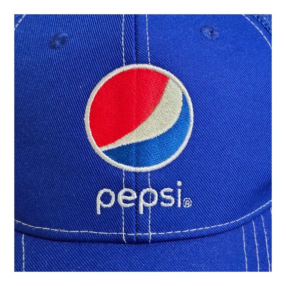 Pepsi Adjustable Baseball Cap Trucker Hat Blue w/ Mesh & Snapback - Picture 2 of 8